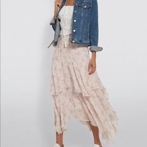 New Silk LoveShackFancy Alex Midi Skirt